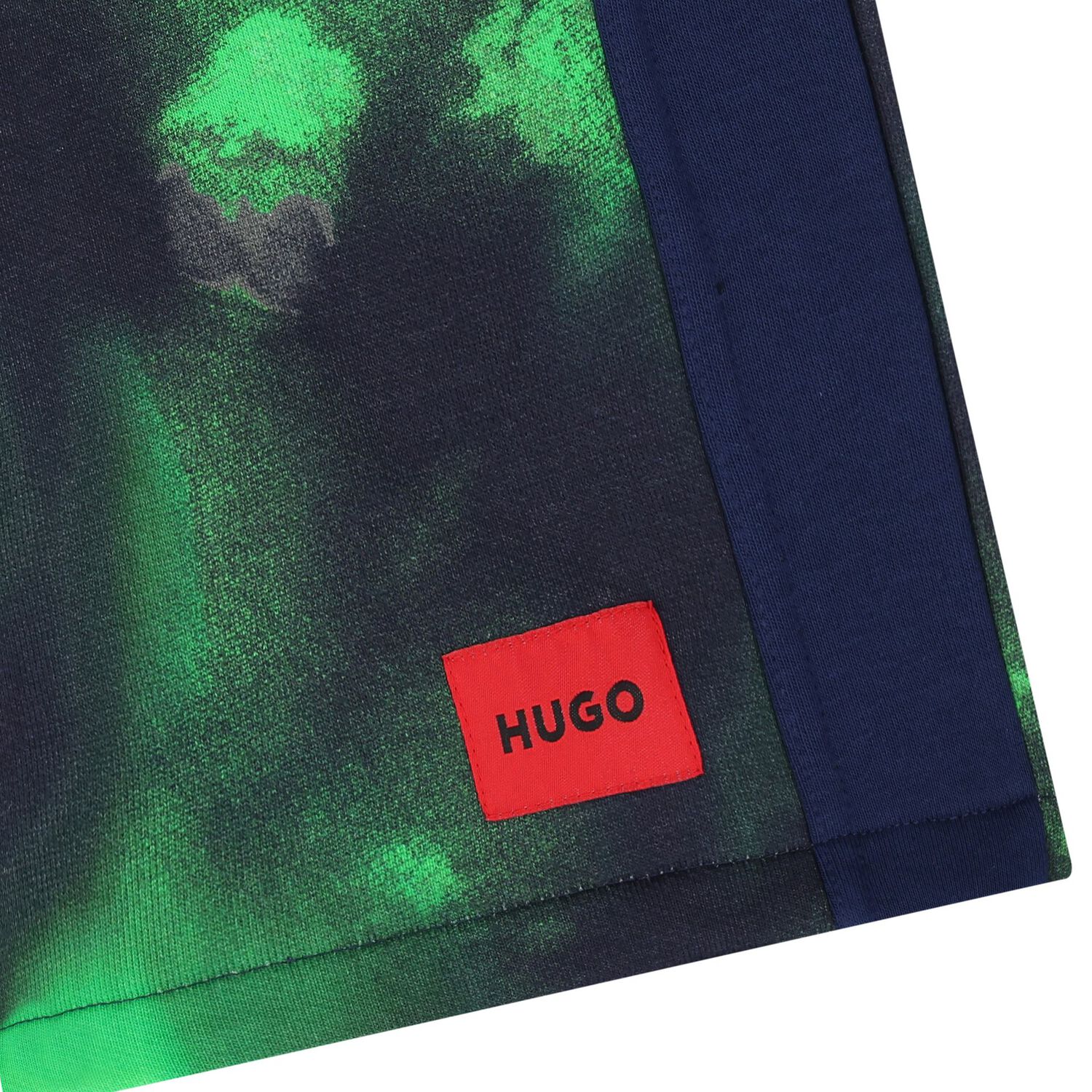 Boys Navy & Green Logo Shorts, 1, hi-res image number null