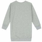 Girls Grey Teddy Logo Dress, 3, hi-res