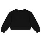 Girls Black Logo Sweatshirt, 1, hi-res