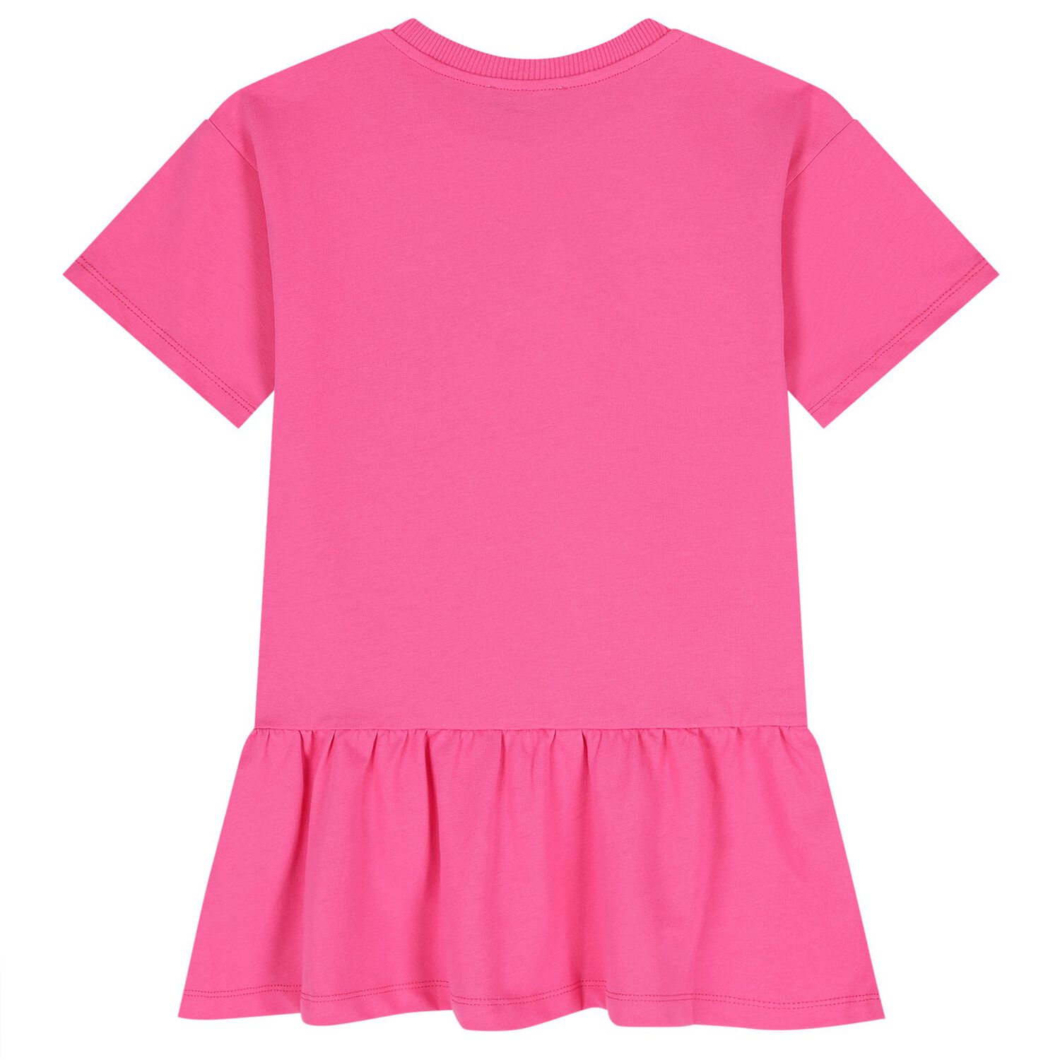 Girls Pink Teddy Bear Logo Dress, 5, hi-res