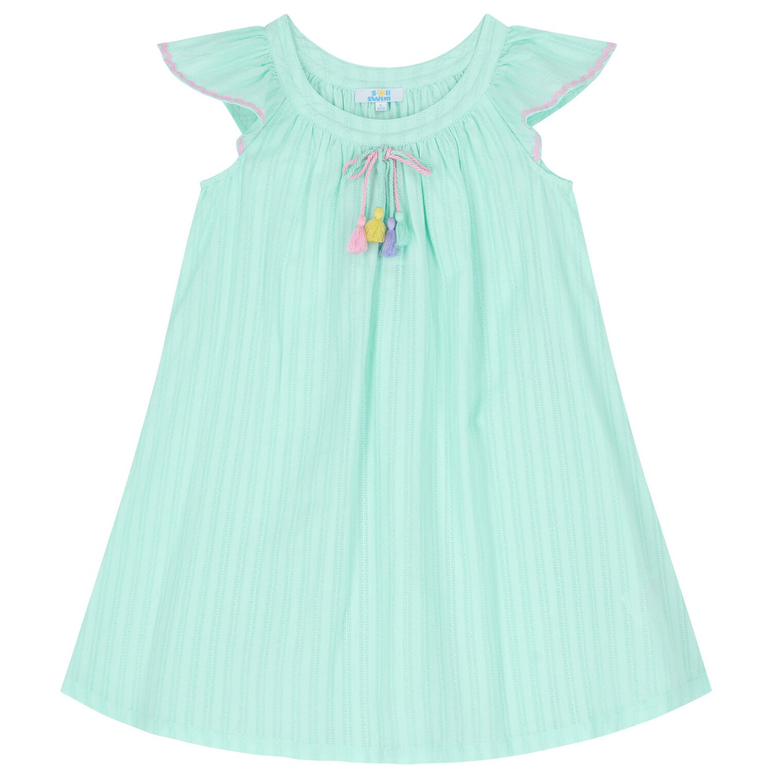 Girls Green Beach Dress, 1, hi-res