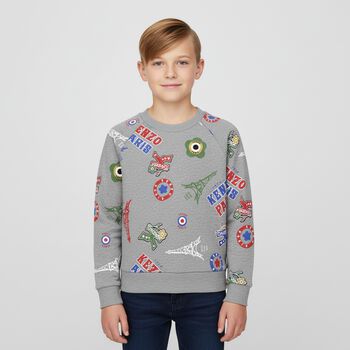 Boys Grey Logo Sweatshirt