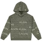 Boys Green Logo Hooded Top, 1, hi-res