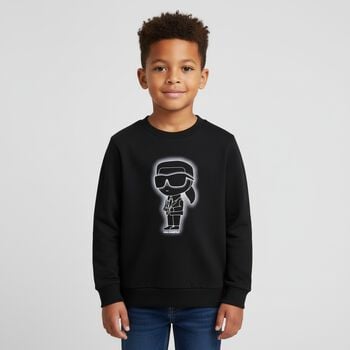 Boys Black Ikonik Logo Sweatshirt
