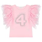 Girls Pink 4rd Birthday T-Shirt, 3, hi-res