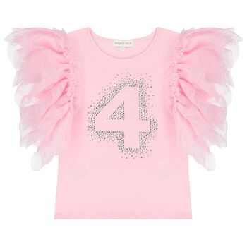 Girls Pink 4th Birthday T-Shirt