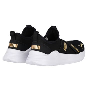 Boys Black Logo Slip On Trainers