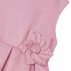 Girls Pink Satin Flower Dress, 2, hi-res