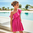 Girls Pink Ruffle Dress, 1, hi-res