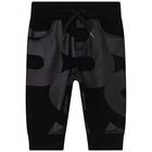 Younger Boys Black Logo Joggers, 1, hi-res