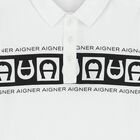 Boys White Logo Polo Shirt, 1, hi-res