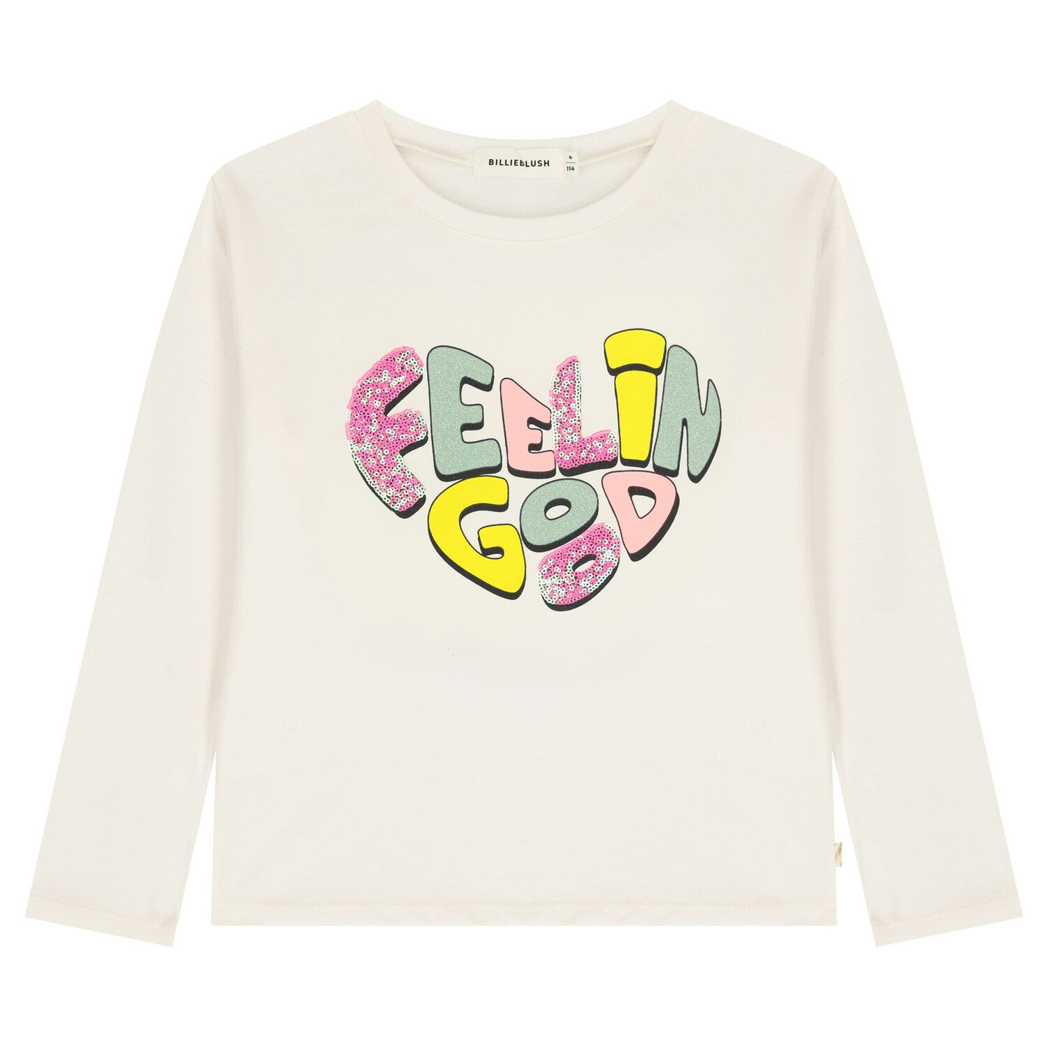 Girls Ivory Long Sleeve Top, 1, hi-res