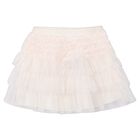 Girls Ivory Tulle Ruffled Skirt, 2, hi-res