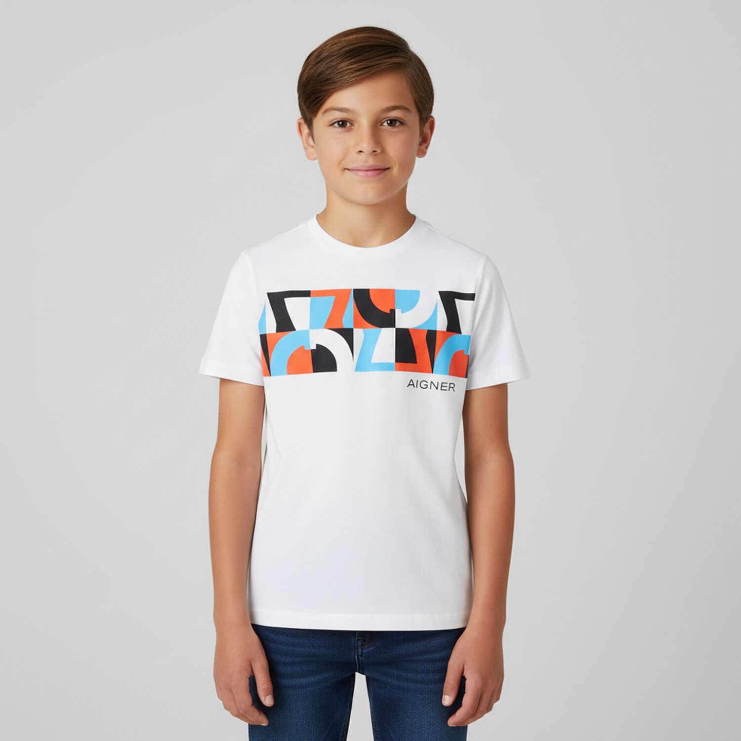 Boys White Logo T-Shirt, 1, hi-res image number null