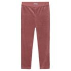 Girls Pink Velvet Leggings, 3, hi-res