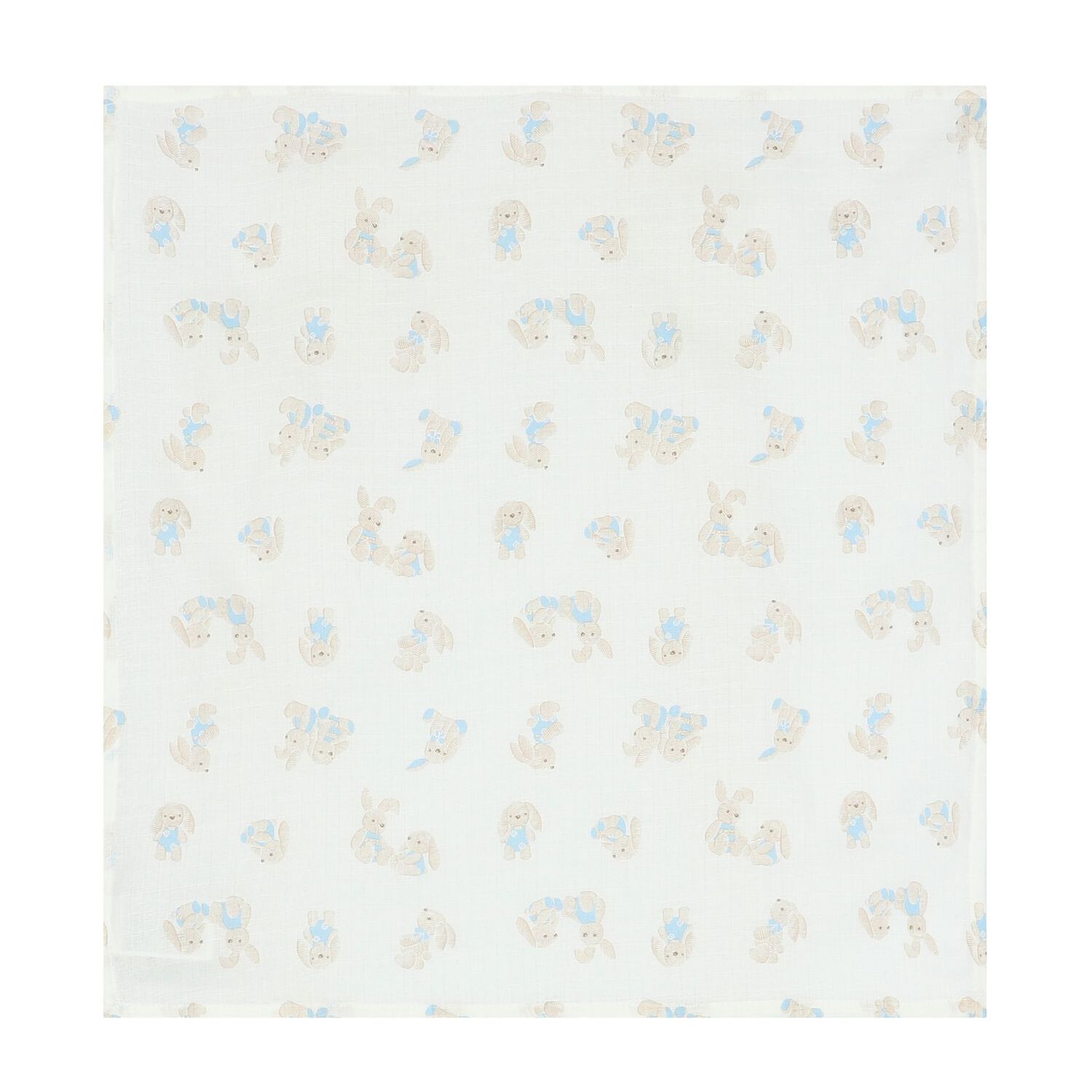 Baby Boys White, Ivory & Blue Muslin Swaddles (3-Pack), 1, hi-res