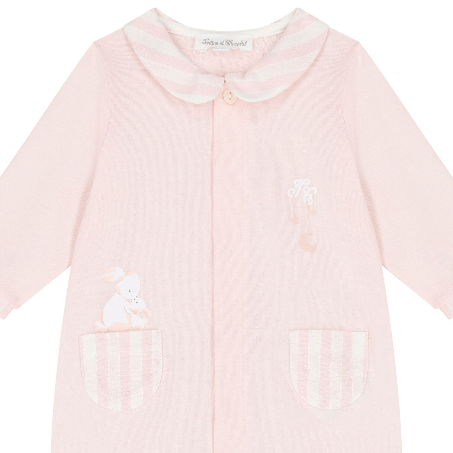 Baby Girls Ivory & Pink Logo Babygrow, 3, hi-res image number null