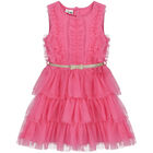 Girls Pink Tulle Dress, 1, hi-res