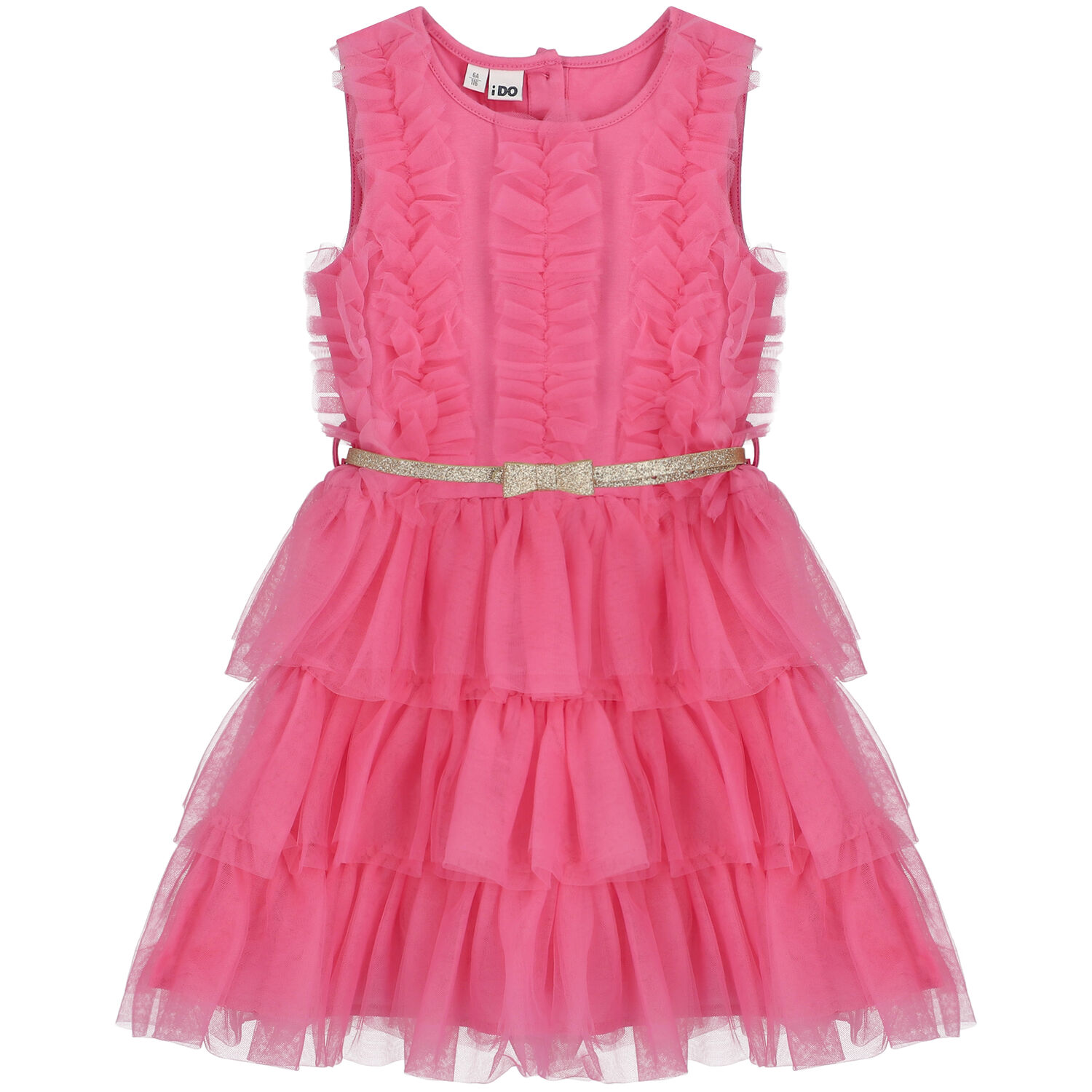 Girls Pink Tulle Dress, 1, hi-res