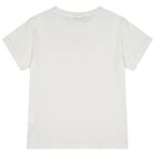 Girls White Star Logo T-Shirt, 1, hi-res