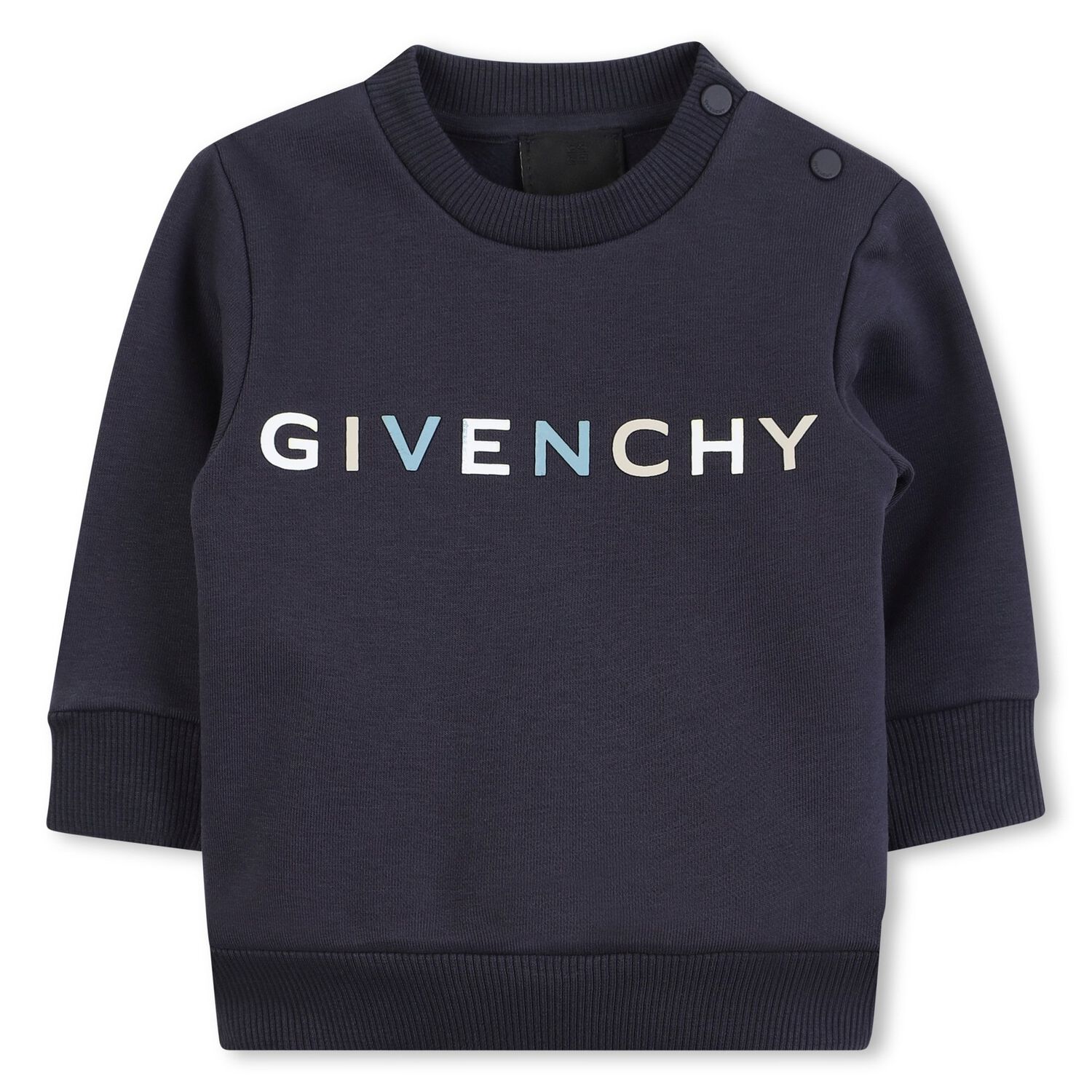 Younger Boys Navy Blue Logo Sweatshirt, 1, hi-res image number null