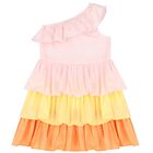 Girls Pink Layered Dress, 1, hi-res