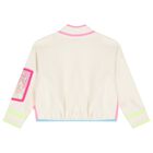 Girls Beige Fleece Zip Up Top, 1, hi-res