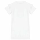 Girls White Teddy Logo Dress, 1, hi-res