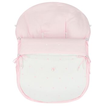 Girls Pink & White Polka Dot Baby Pram Nest