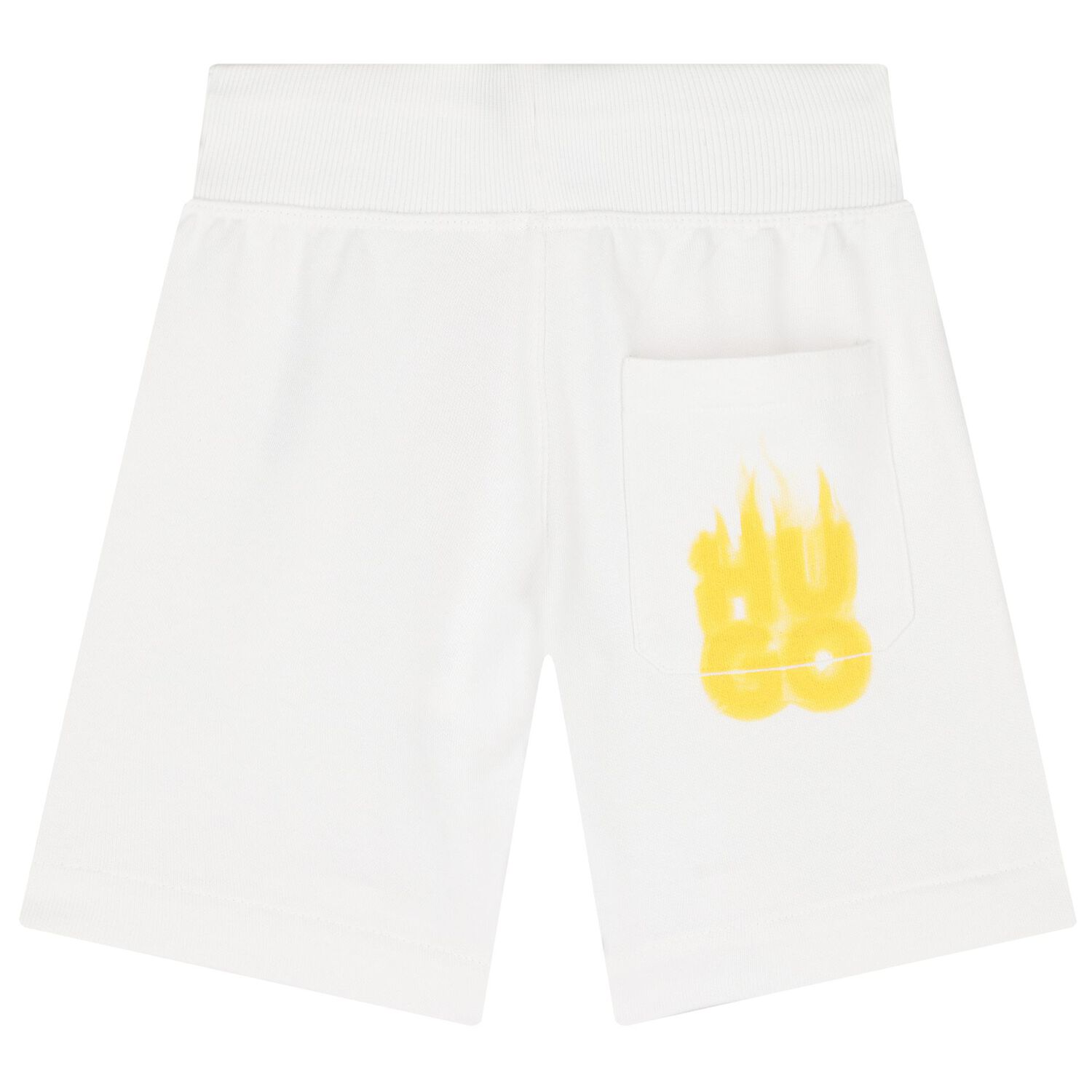 Boys White Logo Shorts, 1, hi-res