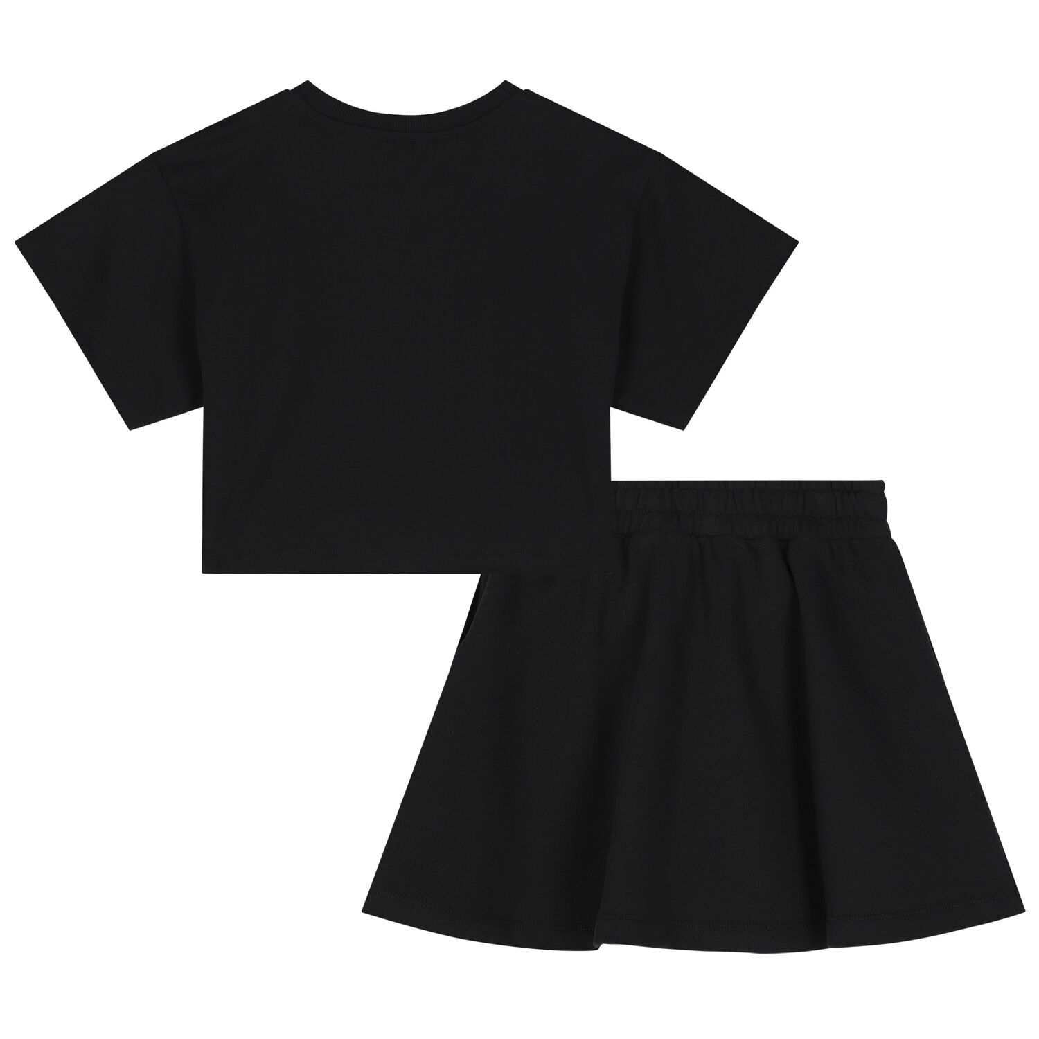 Girls Black Teddy Logo Skirt Set, 4, hi-res
