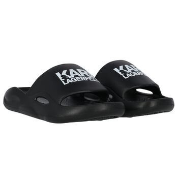 Boys Black Logo Sliders