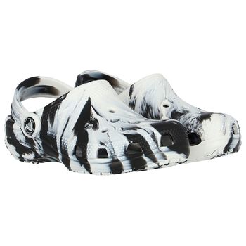 Black & White Classic Marbled Clog Sandals