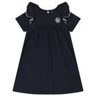 Girls Navy Blue Logo Dress, 3, hi-res