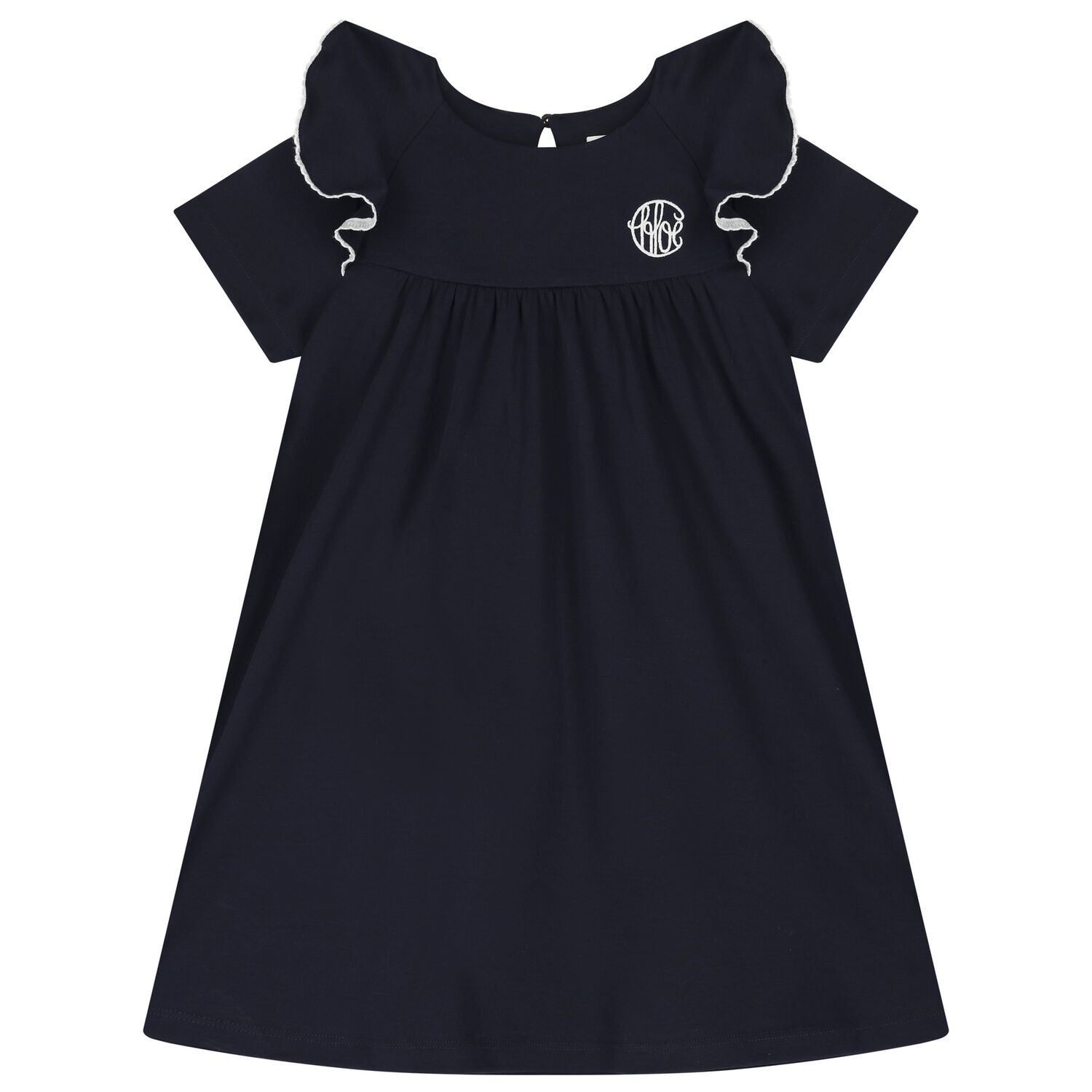 Girls Navy Blue Logo Dress, 3, hi-res