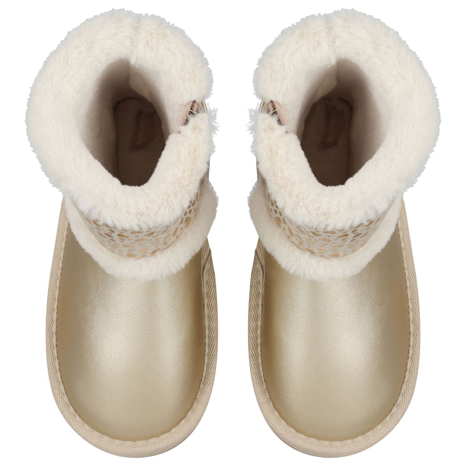 Girls Gold Faux Leather Boots, 3, hi-res