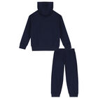 Boys Navy Blue Logo Tracksuit, 2, hi-res