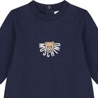 Navy Blue Teddy Bear Logo Babygrow, 2, hi-res