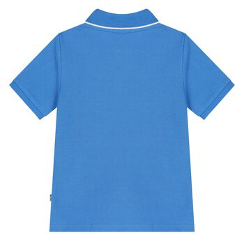 Younger Boys Blue Logo Polo Shirt