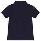 Boys Navy Blue Logo Polo Shirt, 1, hi-res