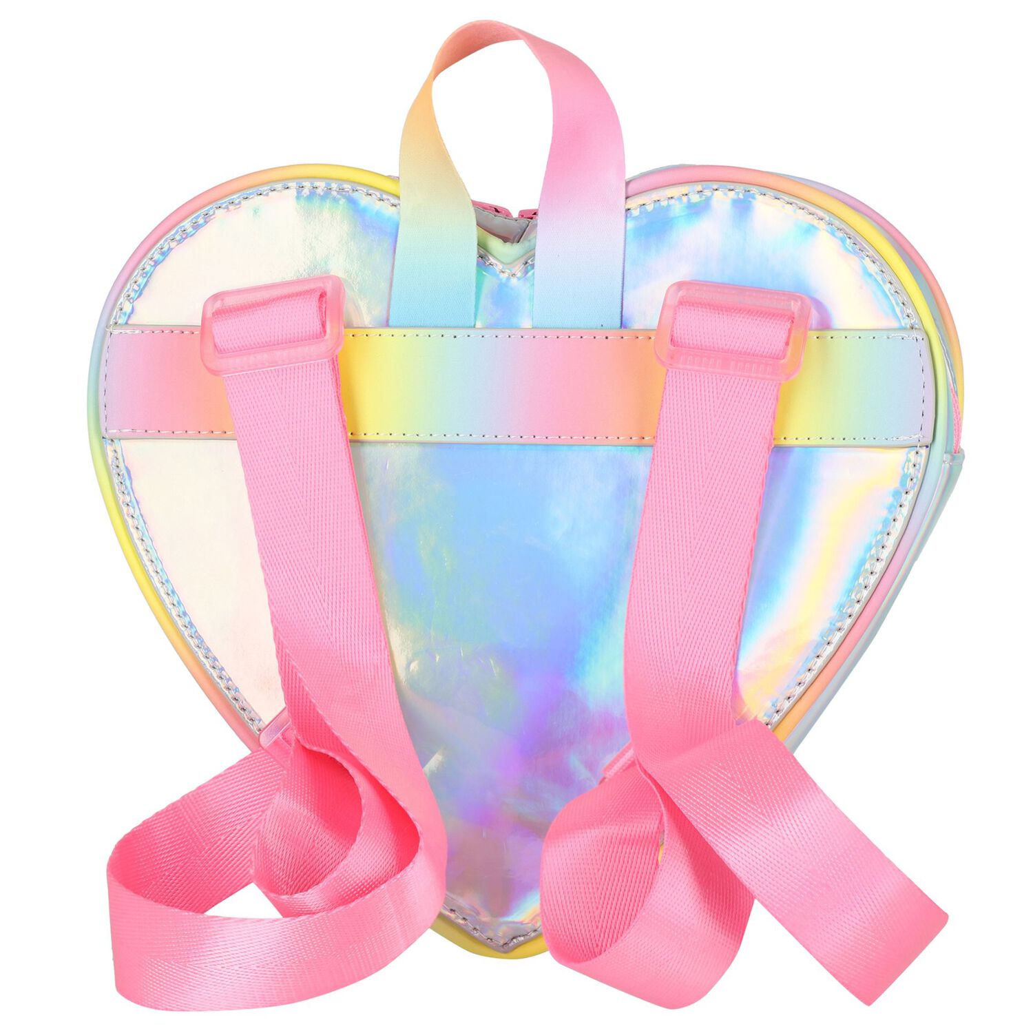 Girls Iridescent Heart Backpack, 1, hi-res