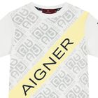 Boys White & Yellow Logo T-Shirt, 1, hi-res