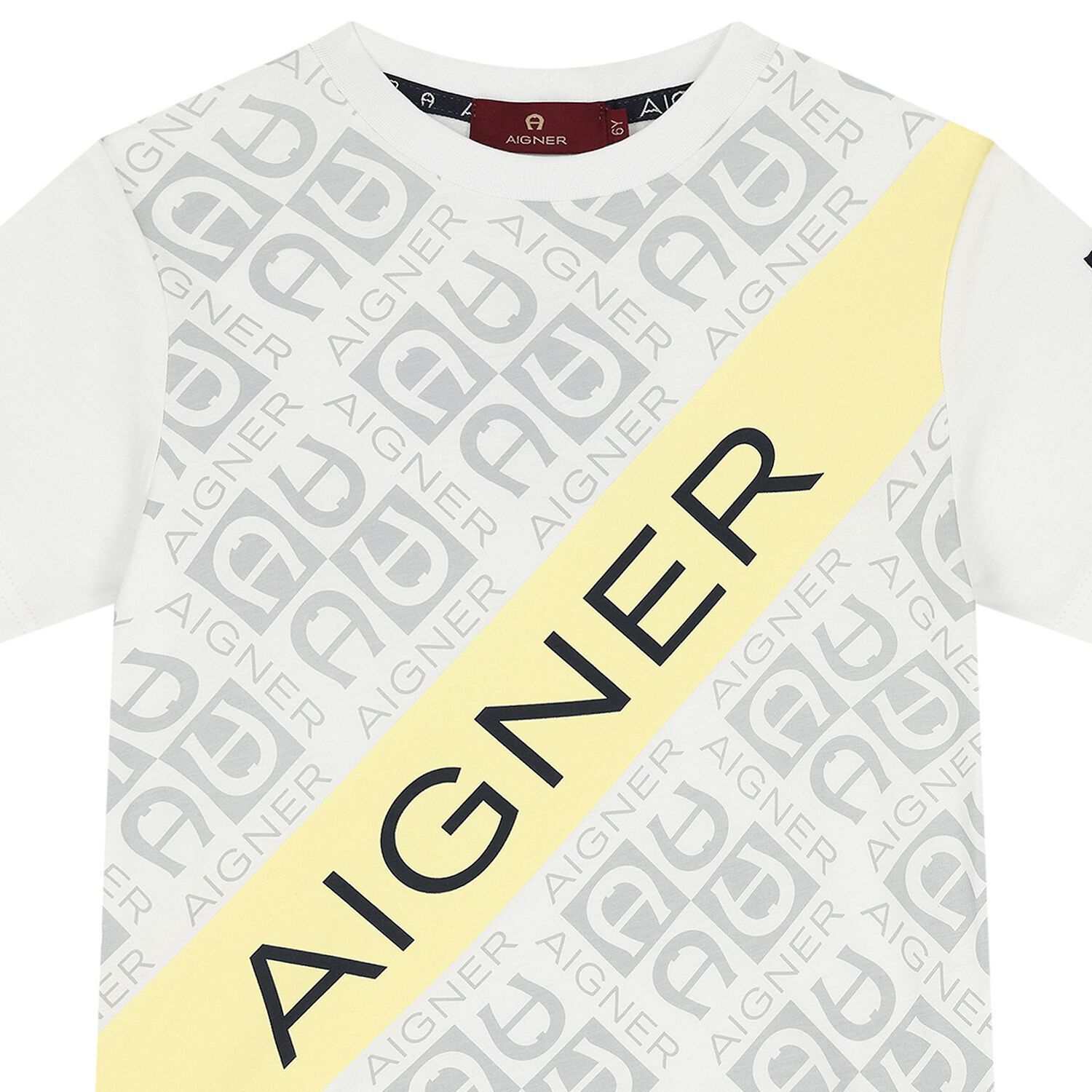 Boys White & Yellow Logo T-Shirt, 1, hi-res