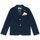 Boys Navy Blue Blazer, 1, hi-res