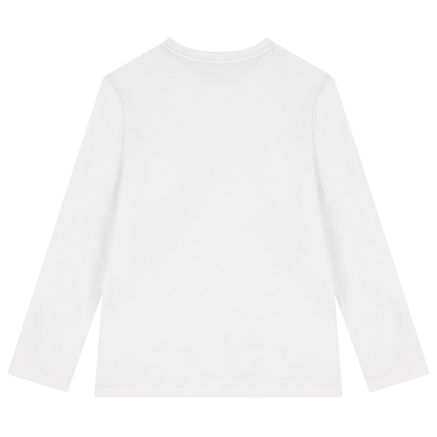 Boys White & Navy Blue Cotton Logo Long Sleeve Top( 2-Pack ), 1, hi-res