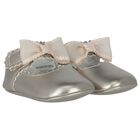 Baby Girls Metallic Bow Pre Walker Shoes, 1, hi-res