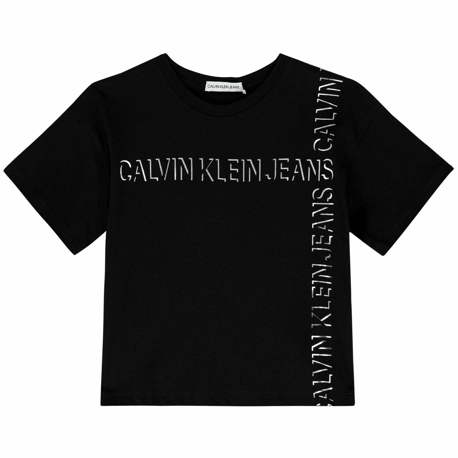 Girls Black Logo T-Shirt, 1, hi-res image number null