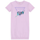 Girls Purple Logo Dress, 3, hi-res