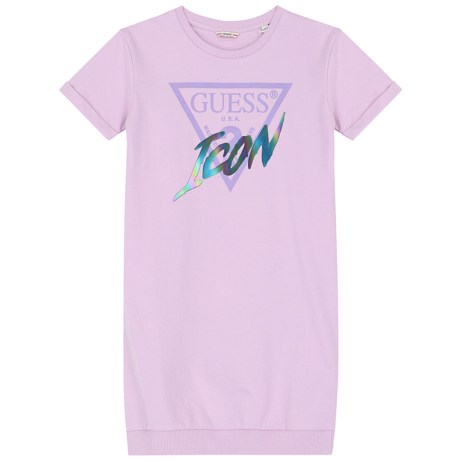 Girls Purple Logo Dress, 3, hi-res