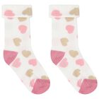 Baby Girls Pink & White Socks (4 Pack), 3, hi-res